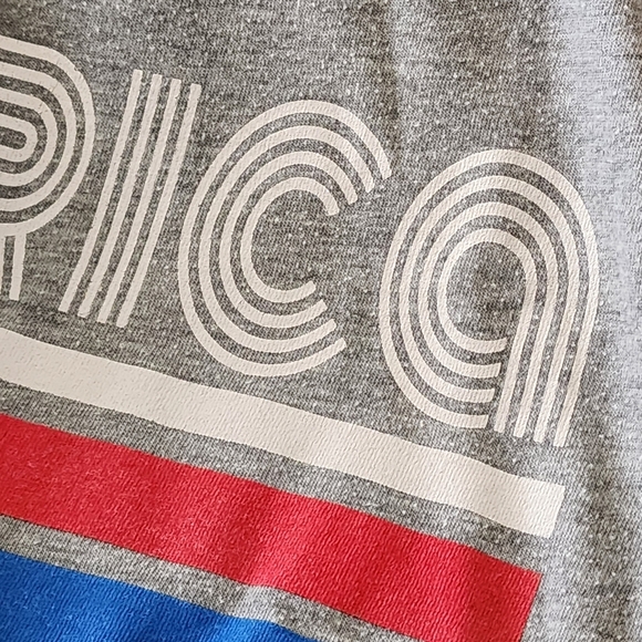 Light gray unisex 'Merica short sleeve shirt Size Youth Large - Picture 8 of 8